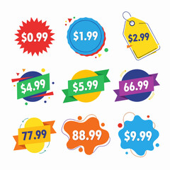 colorful sale tags and labels vector set for promotion and retail