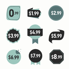 Fototapeta premium Discount and Sale Label Sticker Set Vector Icons for Business and Web Design