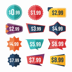 business signs, and retail price tag elements for web banner design and promotional speech bubble offers