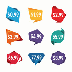 Colorful sale labels stickers and tags set for business promotion and retail design