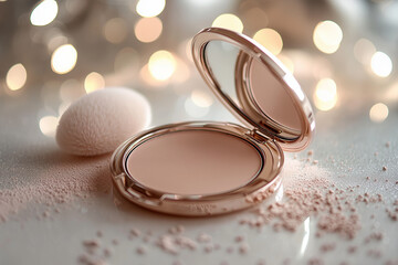 make up powder and brush