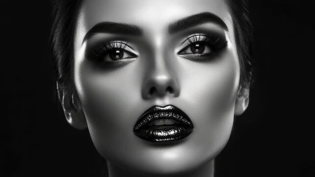 Woman with black lipstick