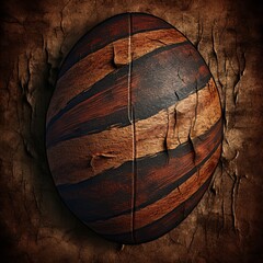 Abstract Striped Easter Egg Rustic Texture and Earthy Tones for Unique Holiday Decor