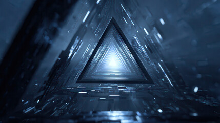 Futuristic sci fi tunnel with bright light at the end