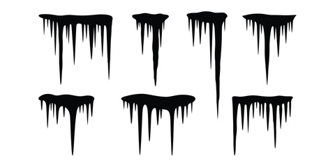 Icicles hanging silhouette vector illustration 