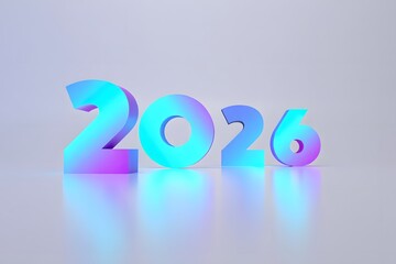 Vibrant 2026 Typography with Reflections