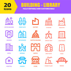 Building and Library Icons