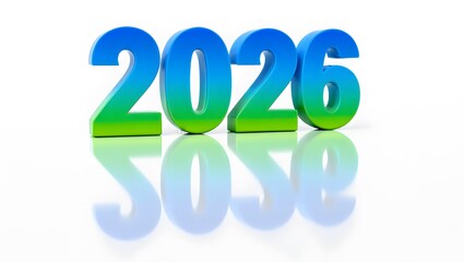 Vibrant 2026 Typography with Reflections