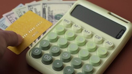 Calculator, money and expense calculations, tax form completion. Calculator, expense calculations