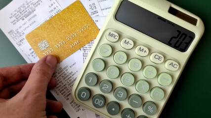 Calculator, money and expense calculations, tax form completion. Calculator, expense calculations