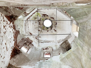 The destroyed Pyatnitskaya Church in the city of Belozersk, built in 1791-1795. Russia, Vologda region