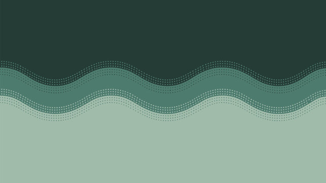 Abstract background with wavy lines and dots in shades of green and teal color palette design art 100