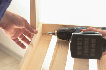 Furniture manufacturing. Carpenter. Handmade joinery.