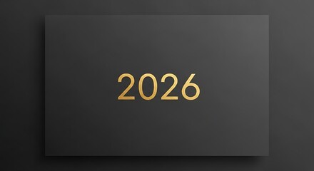 Golden Year 2026 Text on Dark Background.