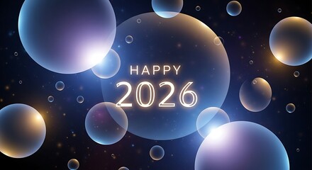 Happy 2026 Bubbles Celebration Background.