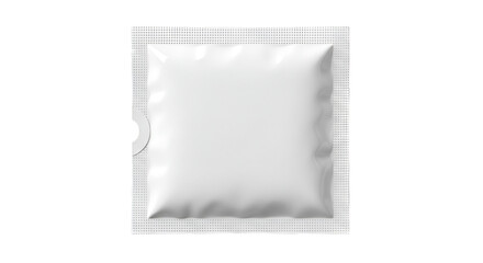 White Square Sachet Packaging Mockup blank
