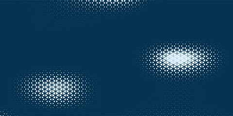 Triangles Halftone Pattern Modern Geometric Abstract Vector Zig Zag Seamless Blue Border Isolated On White Background. Half Tone Art Graphical Minimalist Light Blue Wallpaper. Chevron Form Abstraction