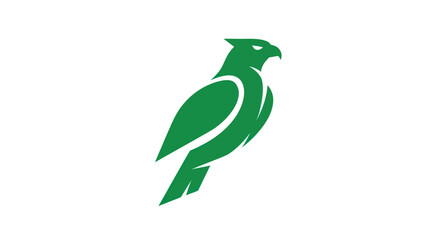 Green hawk silhouette on white background vector illustration