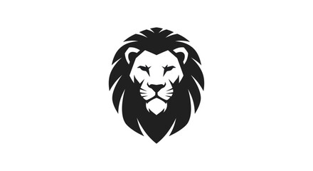 Lion head silhouette design strong symbol for business and branding