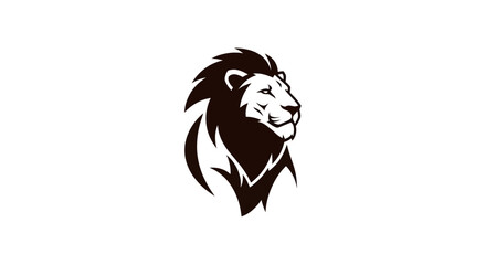 Lion head silhouette design strong symbol of leadership and power