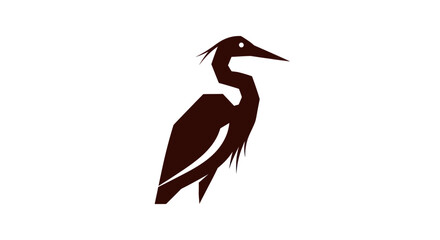 Minimalist bird silhouette on white background for graphic design elements