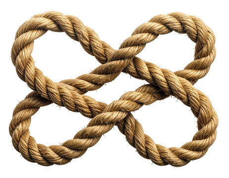 Intertwined braided rope forms an infinity symbol