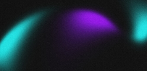 Dark black background with glowing green purple grainy gradient texture, futuristic abstract banner design with copy space