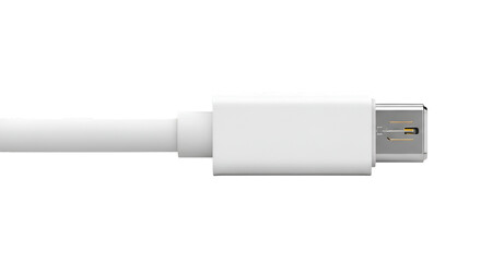White USB Cable Connector On Black Background connection