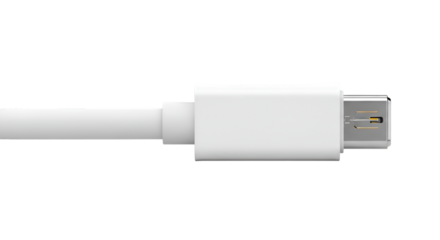 White USB Cable Connector On Black Background connection