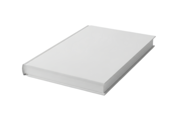 A blank white book, ready for custom text or design