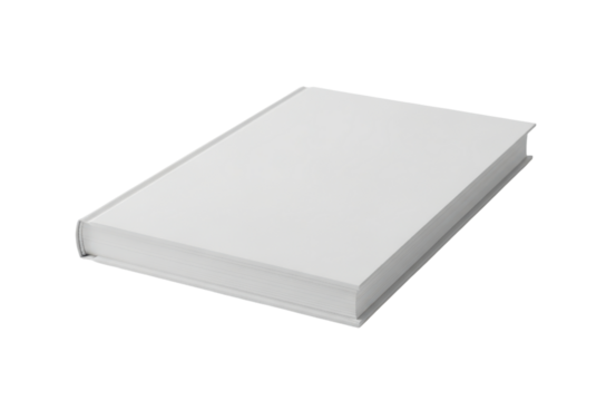 A blank white book, ready for custom text or design