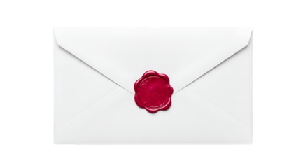 White Envelope with Red Wax Seal graphic design