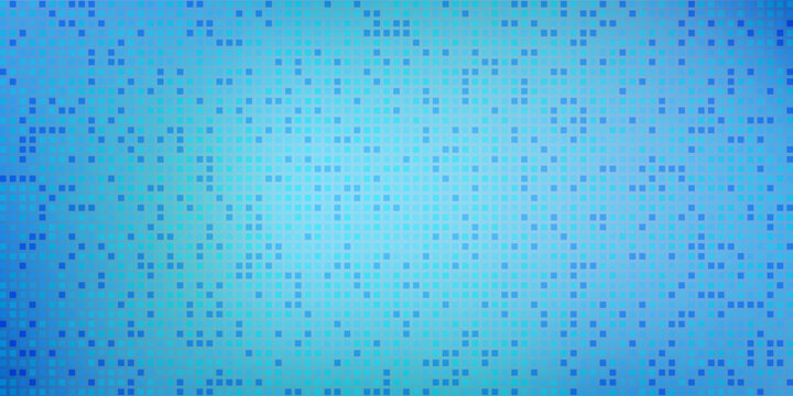 Shimmering disco ball mosaic pattern - small mirrored tiles reflecting light, forming abstract blue square pixel background. Sparkly dance floor or retro party decoration texture for digital bg. Eps10