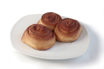 tasty homemade wheat flour dough buns with cinnamon povder