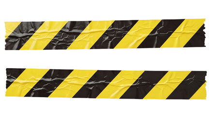 Yellow and Black Diagonal Stripe Hazard Tape warning