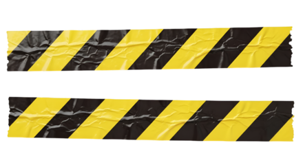 Yellow and Black Diagonal Stripe Hazard Tape warning