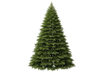Fototapeta premium A tall, full, green christmas tree isolated on transparent background, perfect for holiday decorations and seasonal themes