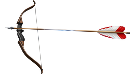 Bow and arrow, a traditional archery equipment for hunting