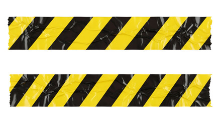 Yellow and Black Hazard Tape Strips warning caution