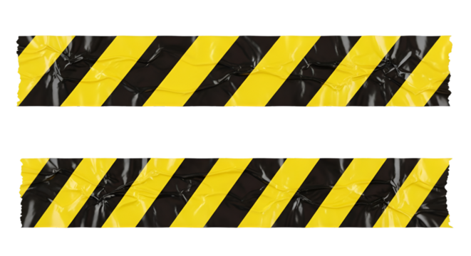 Yellow and Black Hazard Tape Strips warning caution