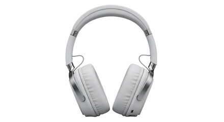 White Over-Ear Headphones with Silver Accents on Black Background