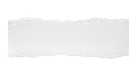 Torn White Paper Strip with Jagged Edges ripped