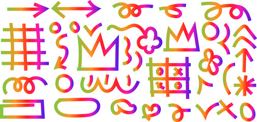 Colorful Gradient Doodle Vector Illustration Background for Creative Design Projects