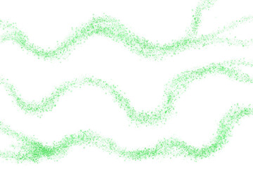 Green Gliiter Waves and Swirls