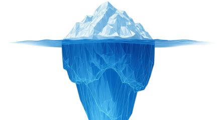 Iceberg Majesty Low Poly Underwater Mountain Floating Glacier Antarctic Waters Ocean Depth Mystery Cold Climate Frozen