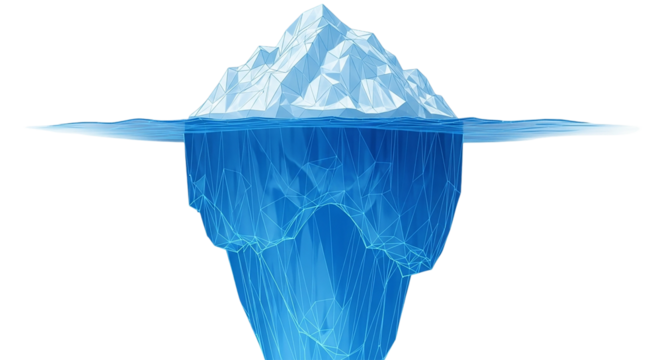 Iceberg Majesty Low Poly Underwater Mountain Floating Glacier Antarctic Waters Ocean Depth Mystery Cold Climate Frozen