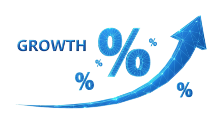 Digital Percentage Growth Financial Market Rise Business Success Statistics Increase Economy Stock Market Investment