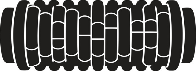 Structured Core Foam Roller for Deep Muscle Massage Fitness Vector silhouette