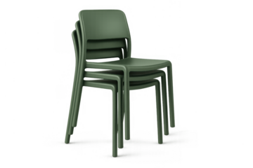 Stackable green chairs providing versatile seating, space-saving design for modern home and office furniture solutions