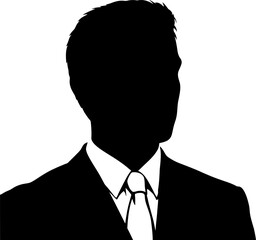 Professional business man silhouette with collar and tie